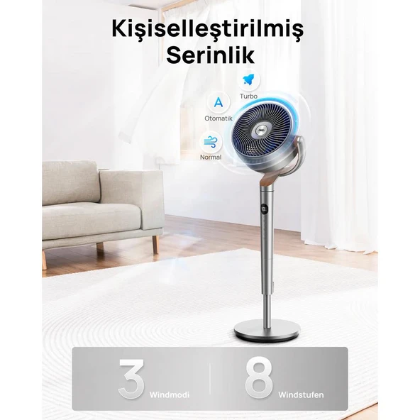 Dreo TurboPoly Fan 502 Gri Vantilatör ürün görseli 1