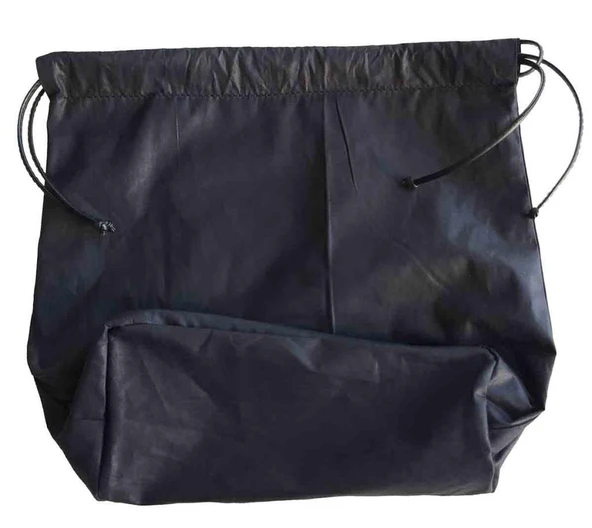 Çanta Aksesuar Örgü Çantaya Hazır Astar Tabanlı Büzgülü 22X12Cm Siyah ürün görseli 1