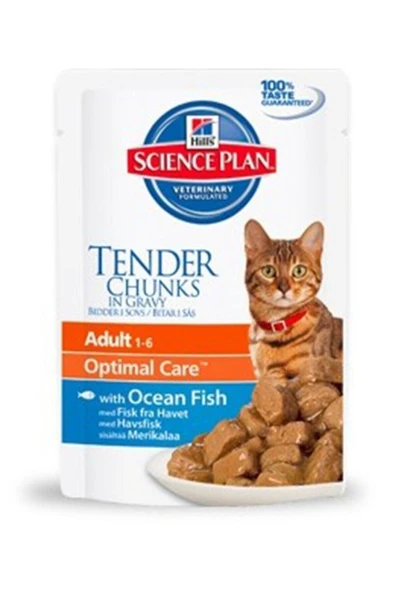 HİLLS OKYANUS BALIKLI YETİŞKİN KEDİ POUCH 85GR ürün görseli 1