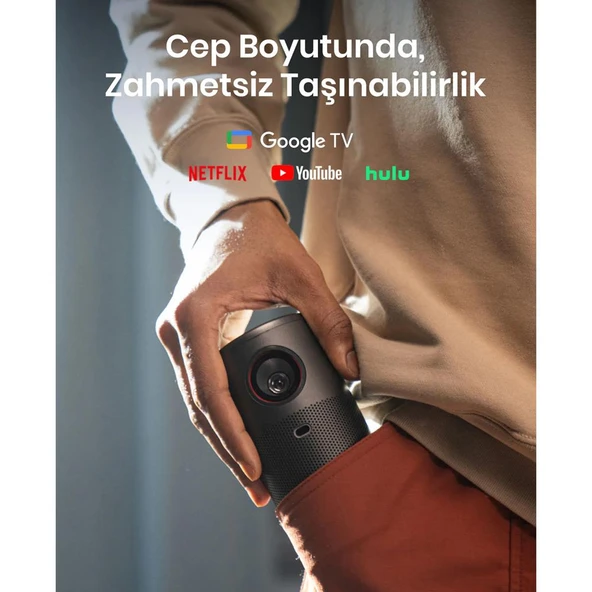 Anker Nebula Capsule Air Google TV Akıllı Taşınabilir Projeksiyon Cihazı - Siyah ürün görseli 1
