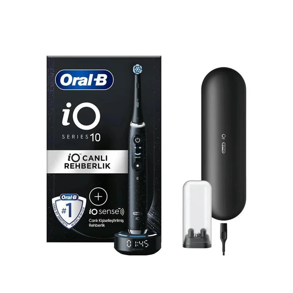 Oral-B İO10 Şarjlı Diş Fırçası K.Siyah + Seyahat Kabı + Timer + Manyetik Şarj ürün görseli 1