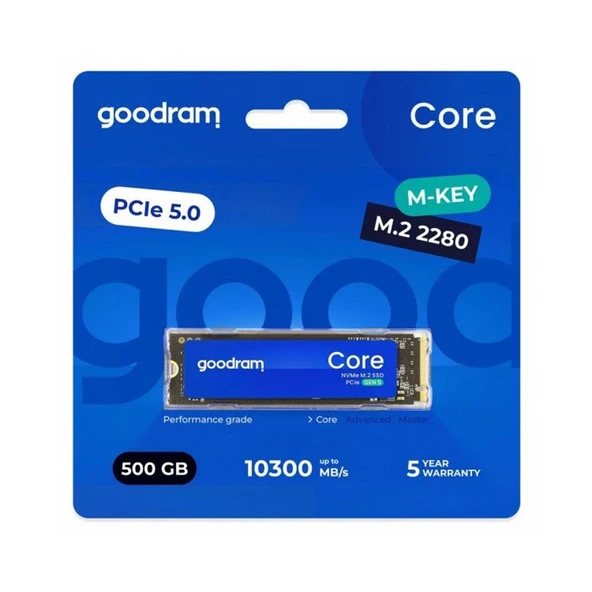 GOODRAM 500GB GEN5 NVMe M.2 SSD (Okuma Hızı 9300MB / Yazma Hızı 6000MB) ürün görseli 1