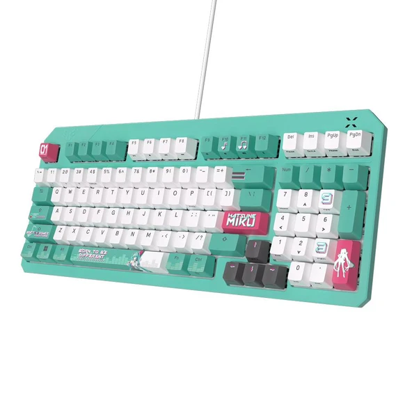 ASUS TUF GAMING K3 GEN II RED SWITCH HATSUNE MIKU ED.GAMING KLAVYE-GREEN ürün görseli 1