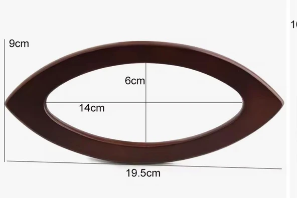 Çanta Aksesuar Kayık Model Koyu Renk Ahşap Çanta Sapı - Resim 3