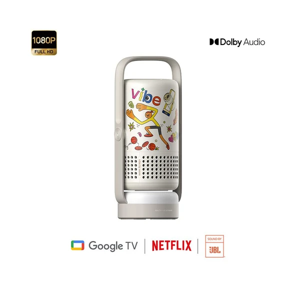 Xgimi Vibe One (Battery Powered) 250 Lümen Full HD Google TV Taşınabilir Projeksiyon Cihaz ürün görseli 1