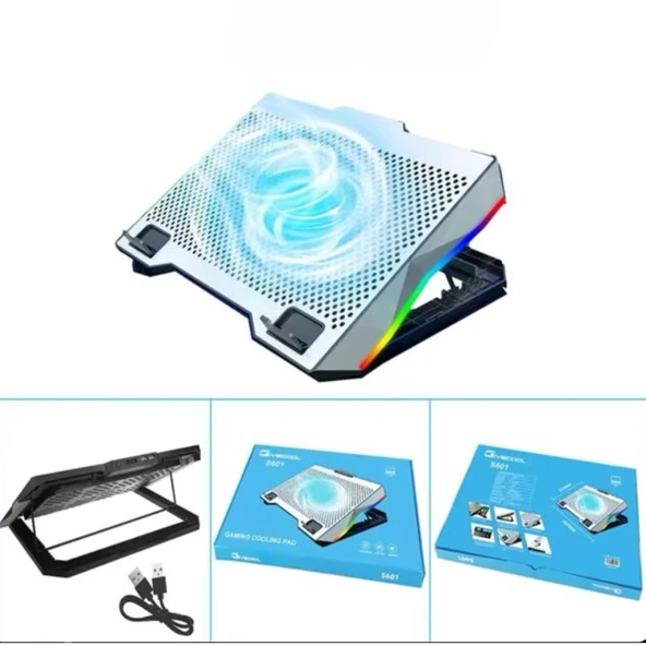 ZR924 S601 Tek Fanlı Rgb Metalik Laptop Soğutucu ürün görseli 1