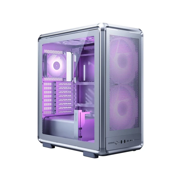 COOLER MASTER MASTERFRAME 500 TG MESH ARGB 2x200mm MidT ATX GÜMÜŞ KASA ürün görseli 1