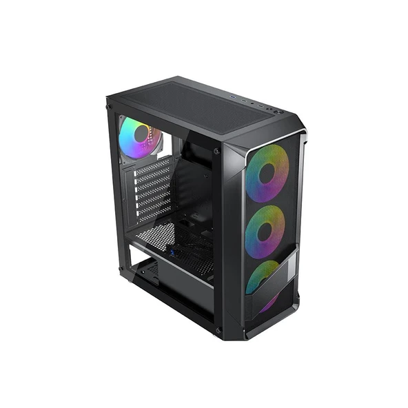 RAMPAGE BLADE 600W 80PLUS SİYAH 4x120mm Sabit RGB FAN MİD-T GAMING KASA ürün görseli 1