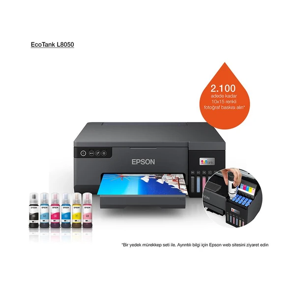 EPSON ECOTANK L8050 KABLOSUZ MÜREKKEP TANKLI YAZICI ürün görseli 1