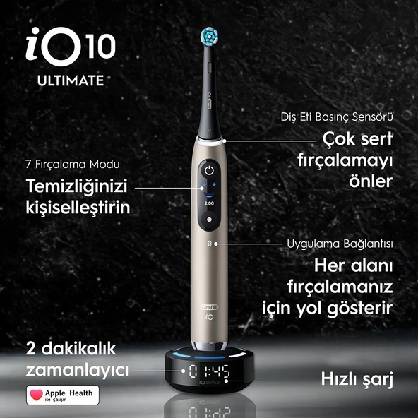 ORAL B iO 10 Şarjlı Diş Fırçası Gold + Manyetik Şarj + Seyahat Kabı ürün görseli 1