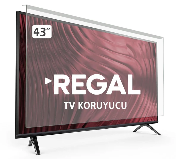 REGAL 43R653F TV EKRAN KORUYUCU - Regal 43" inç Tv Ekran Koruyucu Şeffaf Paneli ürün görseli 1