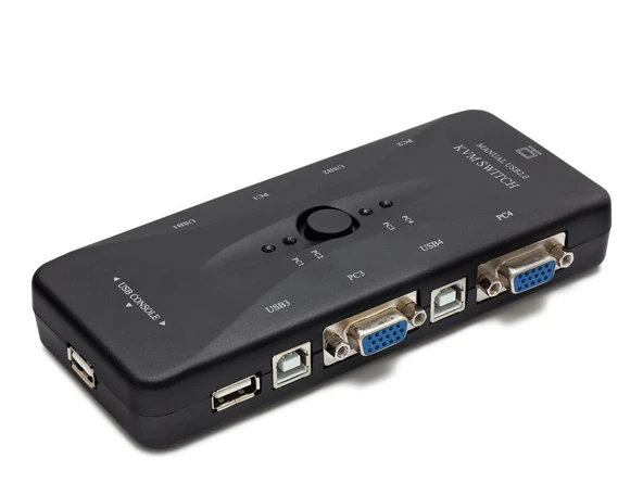 Vga Usb Kvm Swıtch 4 In 1 Out + 4 Port Usb Console - Sıyah HD230 ürün görseli 1