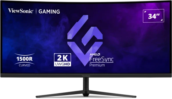 VIEWSONIC 34" VA VX3418C-2K 1MS 180HZ HDMI-DP Kavisli Gaming Monitör 3440x1440 ürün görseli 1