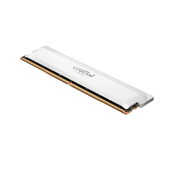 Crucial Pro OC 32GB (1x32GB) DDR5 6400MHz CL40 Beyaz Soğutuculu PC Ram ürün görseli 1