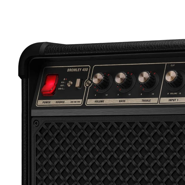 MARSHALL BROMLEY 450 BLUETOOTH HOPARLÖR-BLACK&BRASS ürün görseli 1