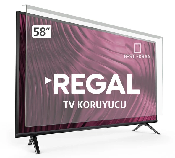 REGAL 58RH0LU TV EKRAN KORUYUCU - Regal 58" inç Tv Ekran Koruyucu Şeffaf Paneli ürün görseli 1