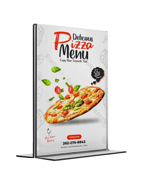 A4 T-Tipi Dikey 21x30 cm Şeffaf Föylük Menü Broşür Etiket Fotoğraflık Albüm Stand Sehpa Fiyatlık ürün görseli 1