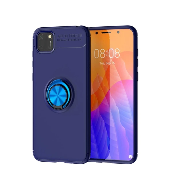 Huawei Y5p Kılıf Range Yüzüklü Silikon - Mavi ürün görseli 1
