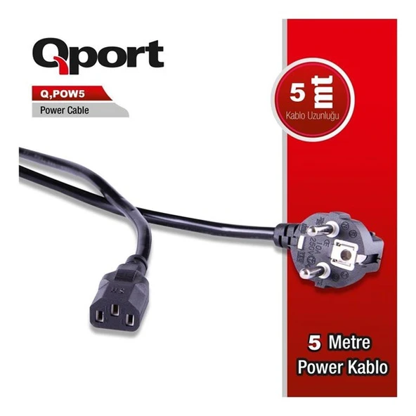 QPORT 5metre Q-POW5 0.75mm Power Kablosu ürün görseli 1