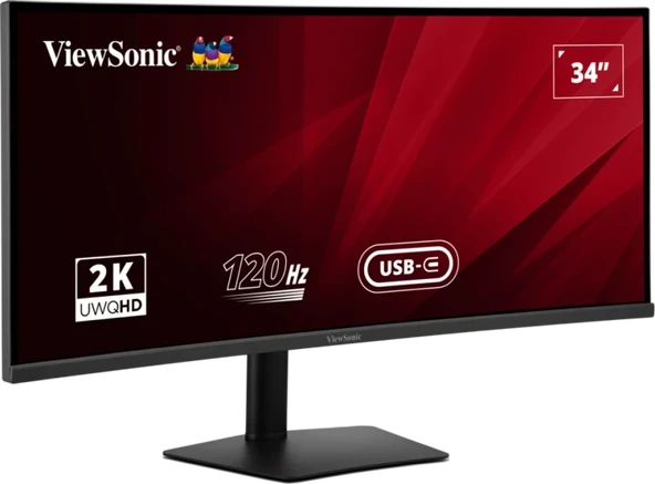VIEWSONIC 34" IPS VA3420C 1MS 120HZ HDMI-DP Multimedya Kavisli Kurumsal Monitör 3440x1440 ürün görseli 1