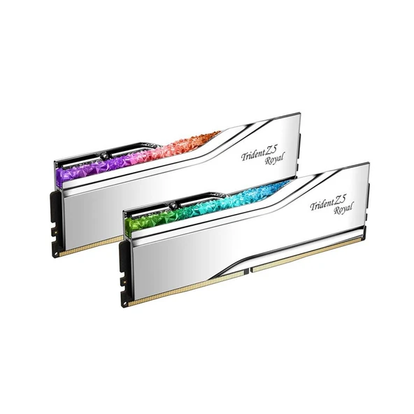 GSKILL 32GB (2x16GB) Trident Z5 Royal Silver RGB DDR5 6400MHz CL32 1.40V Dual Kit Ram ürün görseli 1