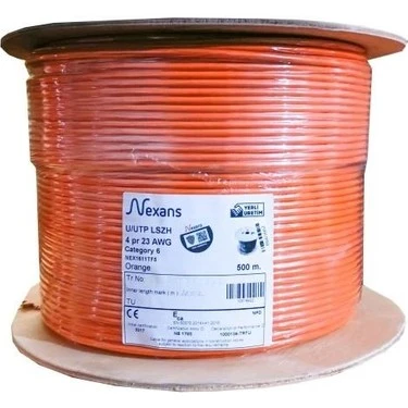 NEXANS 305metre CAT6 23AWG LSZH HF Kablo Turuncu ürün görseli 1