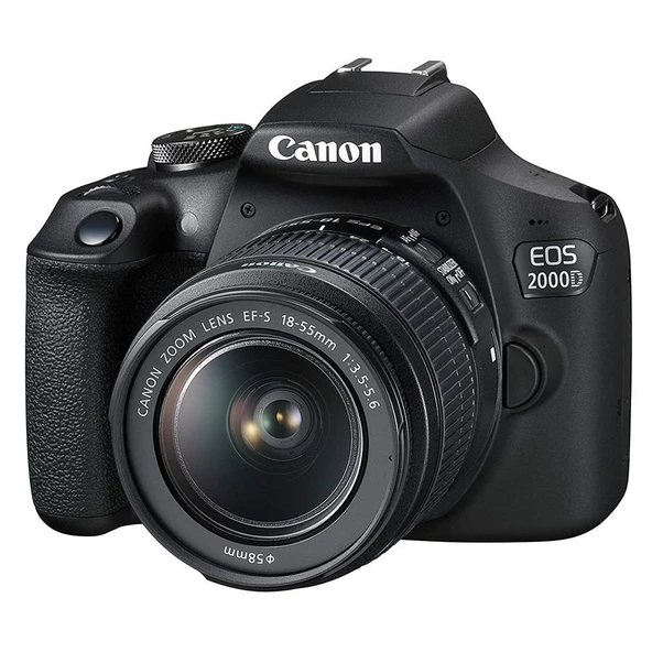 Canon Eos 2000D 18-55mm+75-300mm Lens Kit DSLR Fotoğraf Makinesi ürün görseli 1