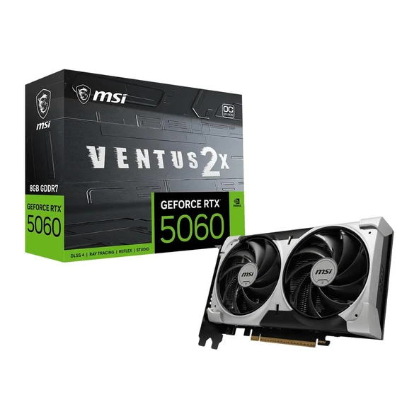 MSI 8GB RTX5060 8G VENTUS 2X OC V1 GDDR7 128bit HDMI-DP PCIE 5.0 ürün görseli 1