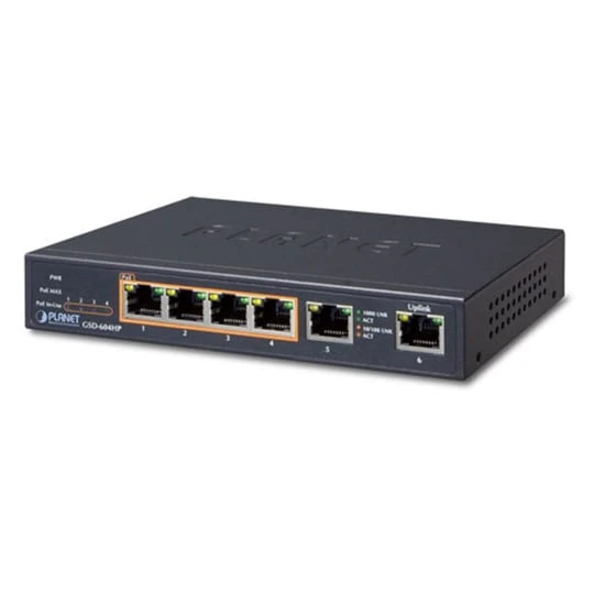 YLD 4port +2 UPLINK FULL PoE MSS-0410P 10/100 Yönetilemez Switch ürün görseli 1