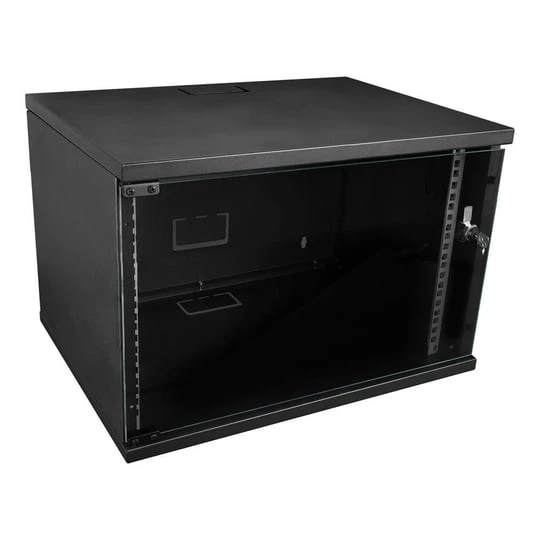 AGER 9U 600x600mm IP66 Dış Ortam Duvar Tipi Kabinet Tek Çıdarlı Montajlı AG-OB09U6060B2-D-A-M1 Basic (PRİZ-BAZA-2Lİ FAN DAHİL) ürün görseli 1