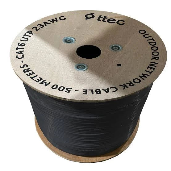 TTEC 500metre 23AWG Siyah CCA CAT6 KBL-CAT6-23CCA/OUT500S Dış Mekan Kablo ürün görseli 1