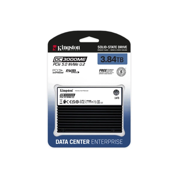 KINGSTON 3.84TB DC3000ME SEDC3000ME/3T8 14000-5800MB/s Enterprise U2 NVME Gen5 Disk ürün görseli 1