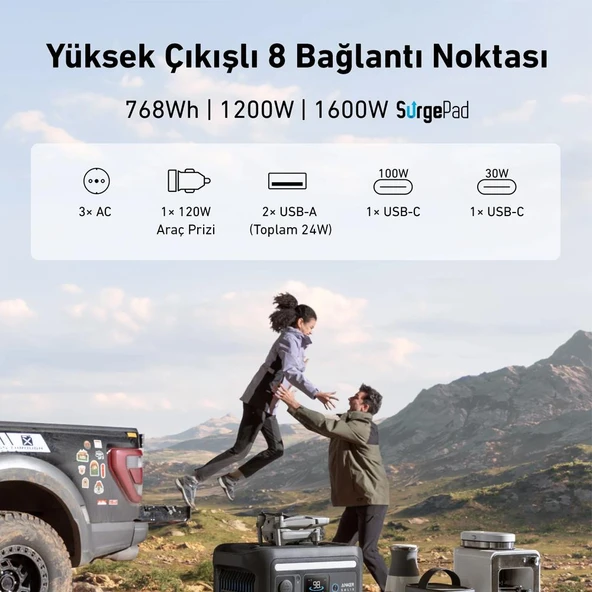 Anker Solix C800X 768Wh 1200W-Taşınabilir Güç Kaynağı ürün görseli 1