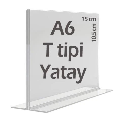 A6 T-Tipi Yatay Şeffaf   Föylük Menü Broşür Etiket Fotoğraflık Albüm Stand Sehpa ürün görseli 1