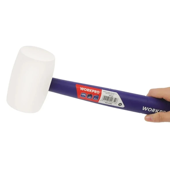 WORKPRO WP241040 57mm 450Gr PVC PP Saplı Beyaz Kauçuk Tokmak ürün görseli 1