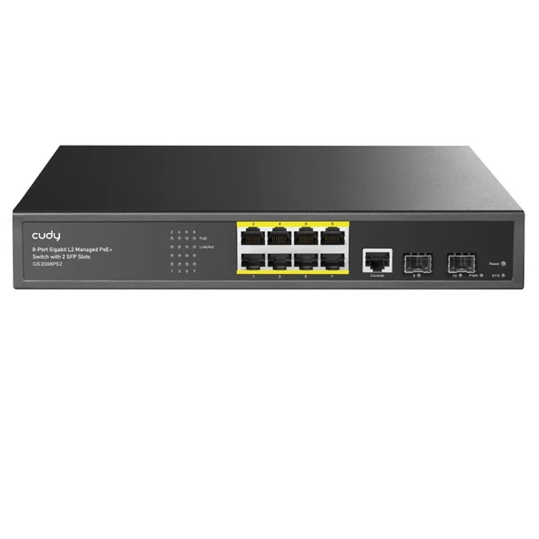 CUDY 8port GS2008PS2 2X-SFP Gigabit Full PoE 120w Yönetilebilir Switch ürün görseli 1