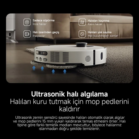 Xiaomi Robot Vacuum 5 Pro Beyaz Akıllı Robot Süpürge - Resim 5