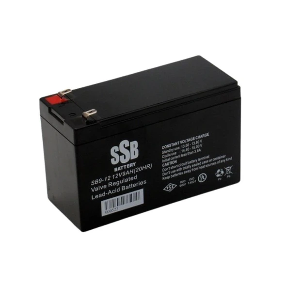 SSB 12v 9amper SB-12 Kuru Tip Akü TSE Belgeli ürün görseli 1
