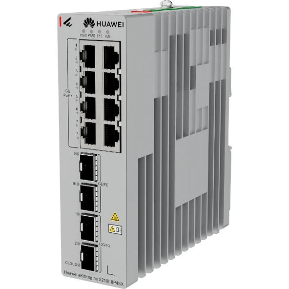 HUAWEI 12port PoE+ 240W 4xSFP Gigabit Yönetilebilir Switch eKIT S210I-8P4SX ürün görseli 1