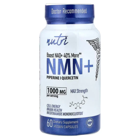 Nutri, NMN+ Max Strength Nicotinamide Mononucleotide 60 Vegan Caps ürün görseli 1