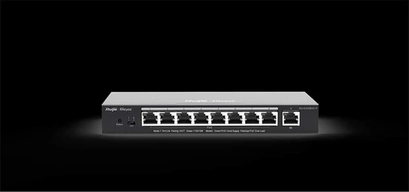 Ruijie-Reyee RG-ES209GC-P 8 Port POE+ 10-100-1000Mbps+1Port 10-100-1000Mbps Yönetilebilir Çelik 120W ürün görseli 1