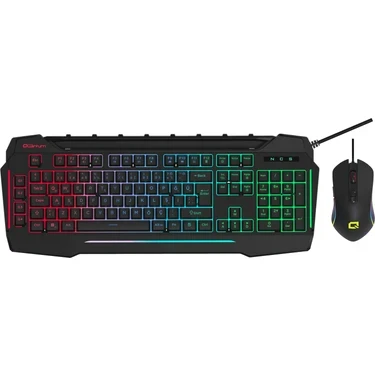 QUANTUM DualStrike Kablolu USB Q Trk RGB Gamıng Klavye -  Mouse Set ürün görseli 1
