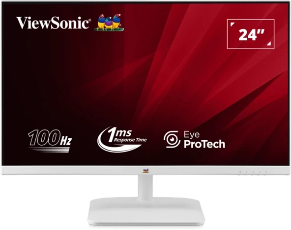 VIEWSONIC 23.8" IPS VA2432-H-W-2 1MS-100HZ HDMI Ev Ofis Monirtör Beyaz 1920x1080 ürün görseli 1