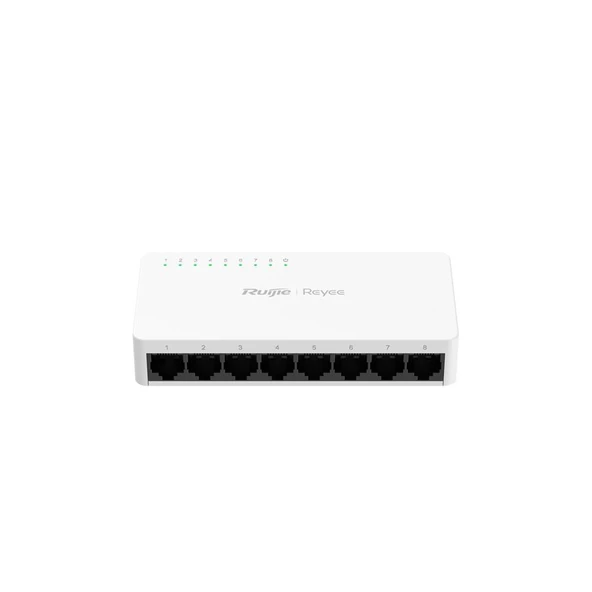 Ruijie Reyee RG-ES08G-L 8 Port 10-100-1000 Mbps Yönetilemez Switch Plastik Kasa ürün görseli 1
