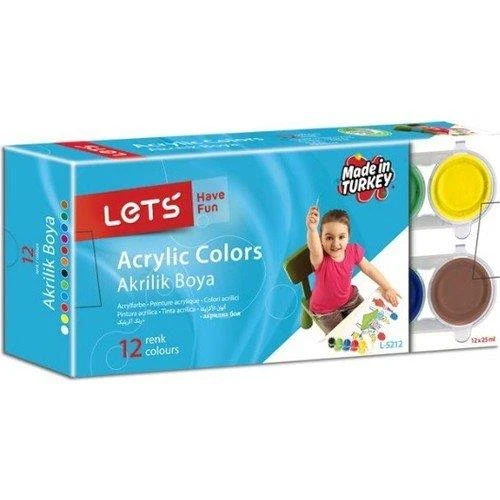 Lets L-5212 Akrilik Boya 12 Renk 25 Ml. ürün görseli 1
