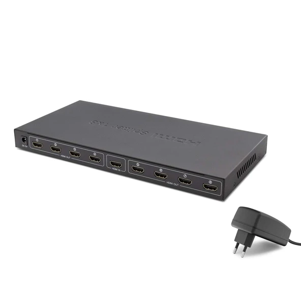 Hadron Hdx1332 8 Port Hdmi Splitter 1.4V 1080P 4K 1-İn 8-Out Siyah ürün görseli 1