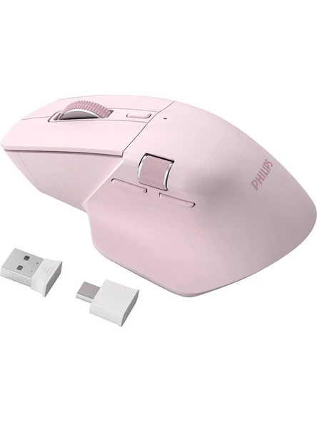 Philips SPK7858 Bluetooth Kablosuz Çift Modlu 4000DPI 7 Tuşlu Optik Sessiz Mouse Pembe ürün görseli 1
