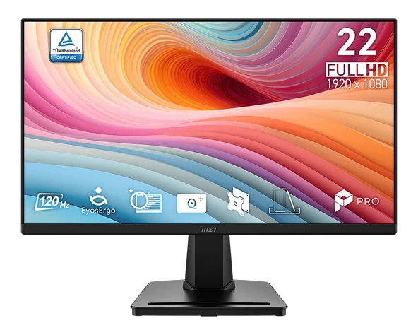 MSI 21.45" VA PRO MP225 E12VL 1MS 120HZ HDMI Kurumsal Monitör 1920x1080 ürün görseli 1