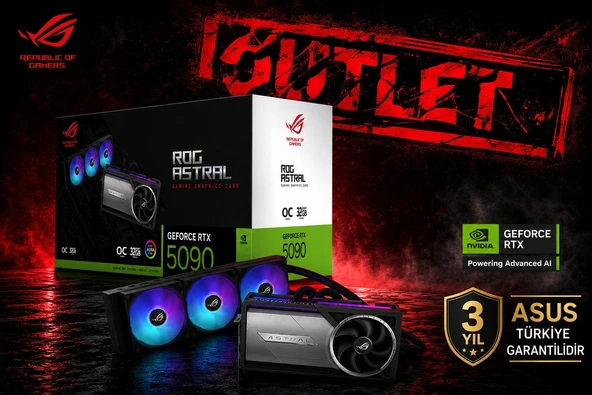 ASUS VGA ROG-ASTRAL-LC-RTX5090-O32G-GAMING-NVIDIA-GEFORCE-RTX 5090-32GB GDDR7-512bit--OC-2xHDMI-3xDP-RGB-DLSS4 EKRAN KARTI ürün görseli 1