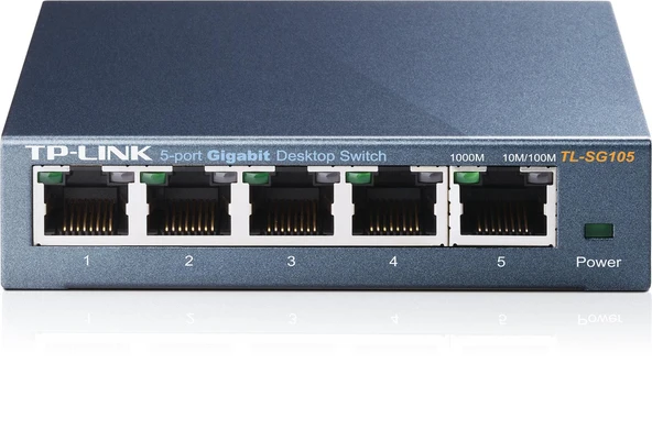 Tp-Link TL-SG105 5 Port 10-100-1000 Mbps Switch Çelik Kasa ürün görseli 1